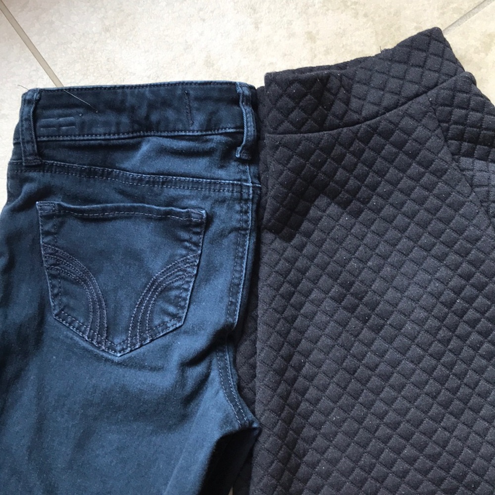 Bundle of Hollister denim khaki and skater skirt